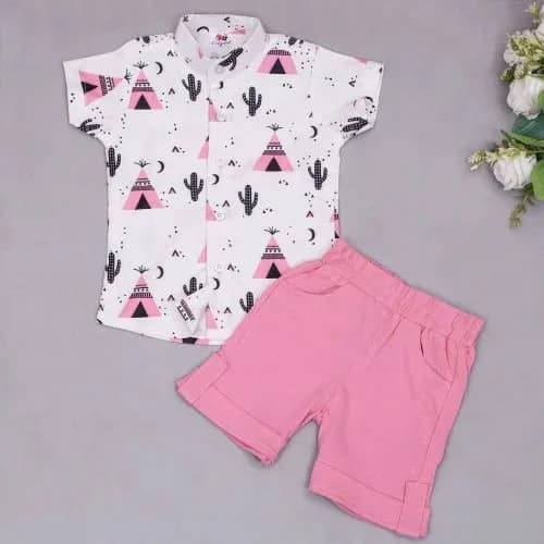 Kids Boys Printed Cotton Short Sleeve