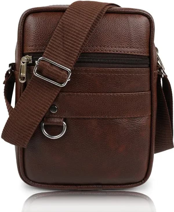 ZIPCRAZE Genuine Leather Sling Bag for Men – Office Bag Synthetic Leather Crossbody Sling Bag