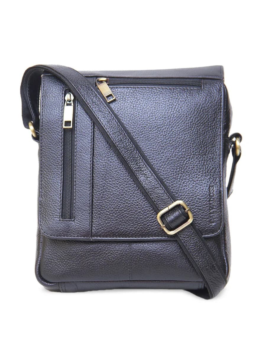 Calvadoss Textured Leather Structured Sling Bag (Onesize)