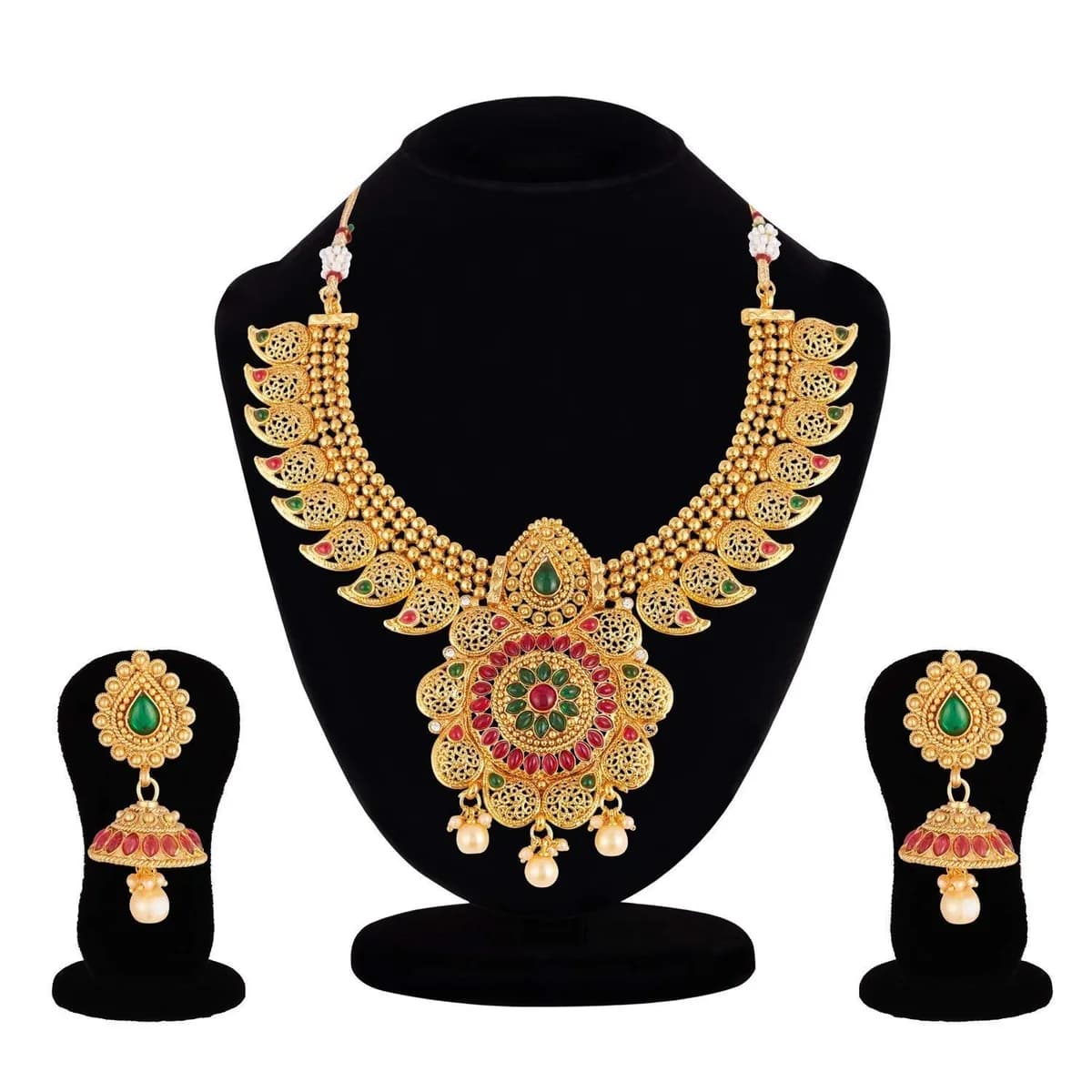 YouBella Jewellery Sets for Women Gold Plated Kundan Traditional Necklace set for women Jewellery set with Earrings For Girls/Women