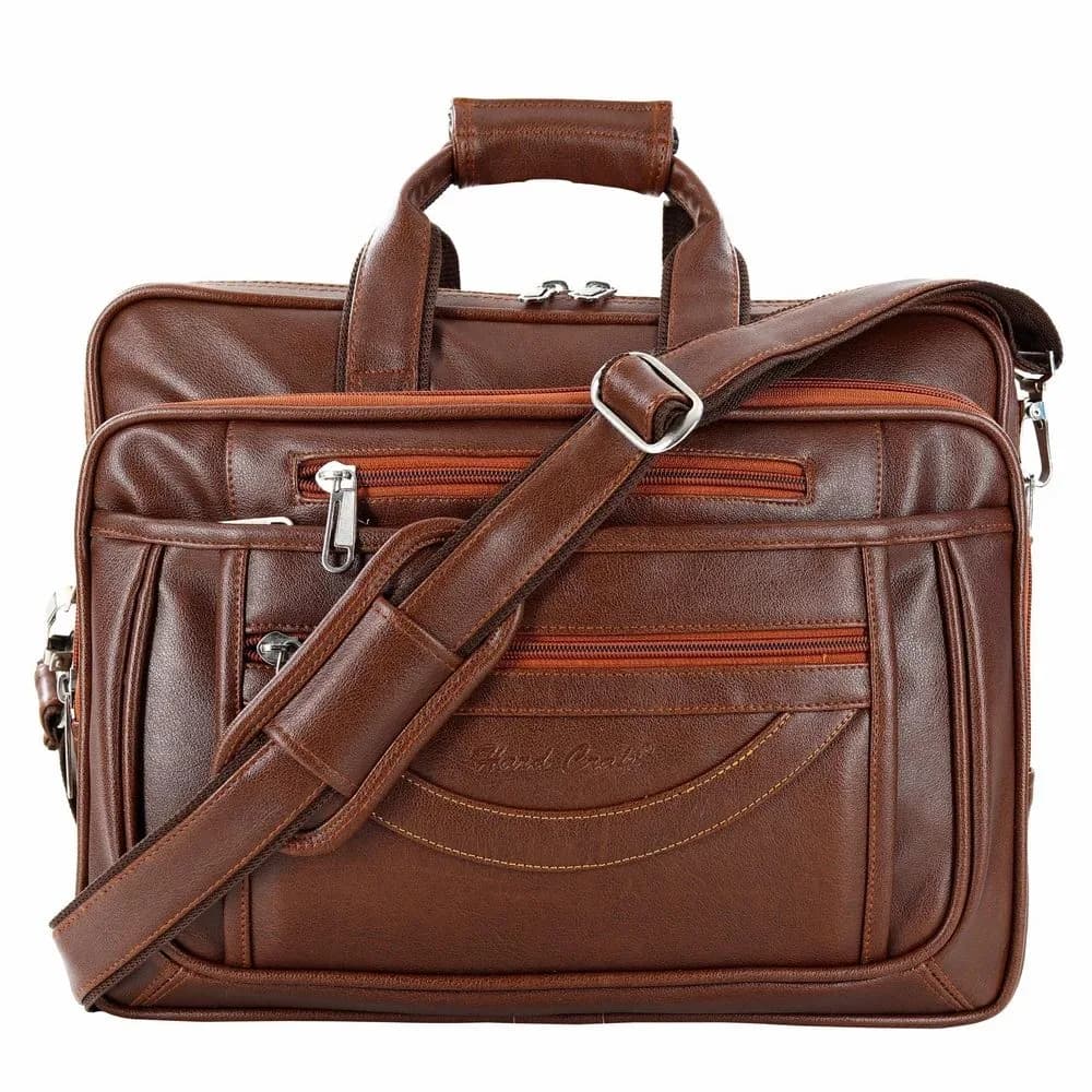 Executive Leather Messenger Laptop Bag