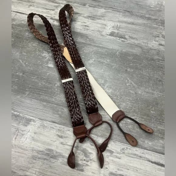 Braided Leather Suspenders Braces