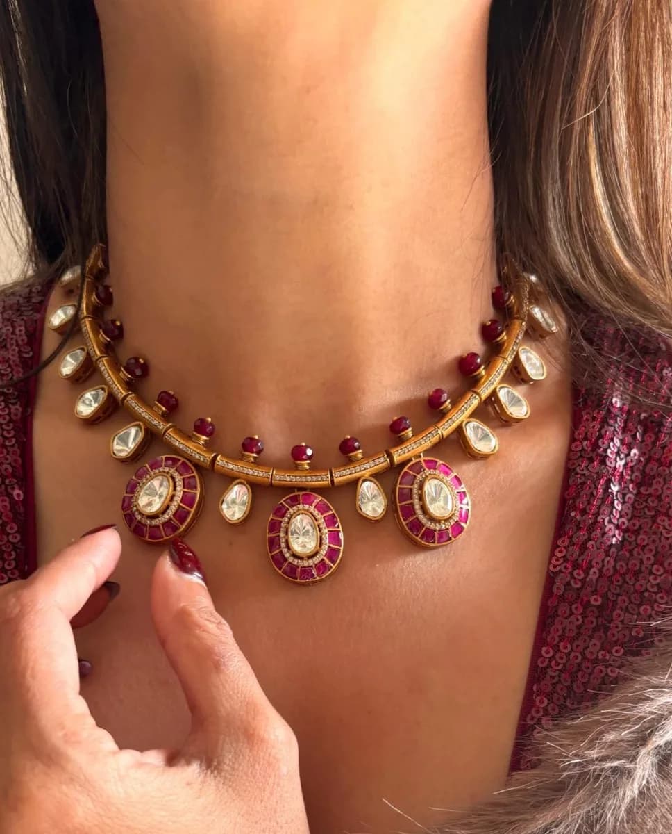 Jaipur Kundan Hasli Choker Necklace