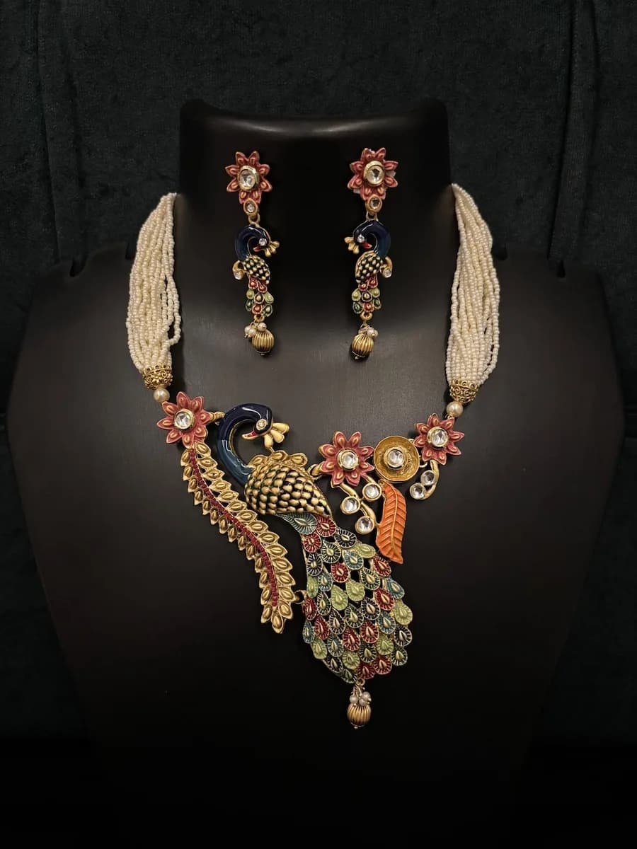 Meenakari Peacock Brooch Pin