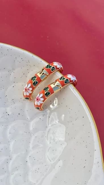 Jaipur Meenakari Huggie Hoop Earrings